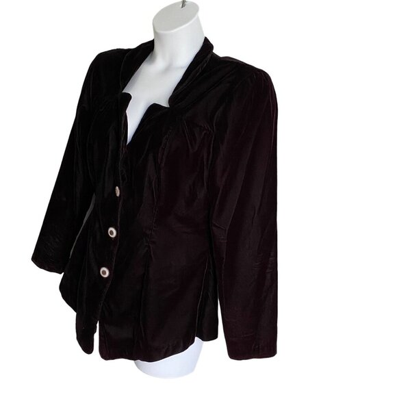 La Belle Black Long Sleeve Button Down Jacket Blazer Size 13 - Picture 10 of 12